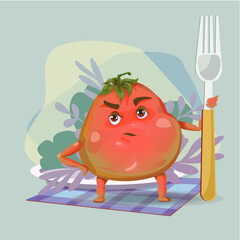 Tomato guards with a fork