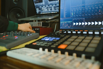 Music Producer Working In The Studio