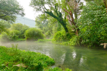 Fototapeta na wymiar Bussi sul Tirino, fiume Tirino.Abruzzo, Italy
