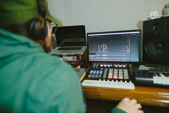 Dj Producer Working In The Studio