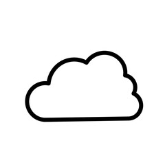 Cloud drive storage or cumulus cloud line art icon