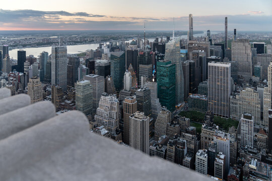 Panoramic view at high-rise buildings of Manhattan Island