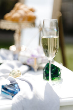 Wine glass with beverage 