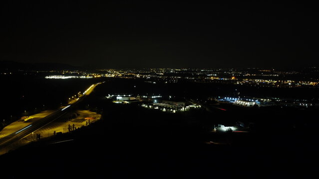 Autopista noctura foto larga obtulaci&oacute;n