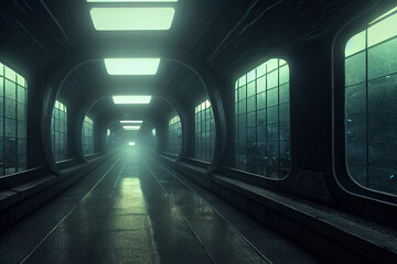 Unendlicher Tunnel der Matrix Zukunft
