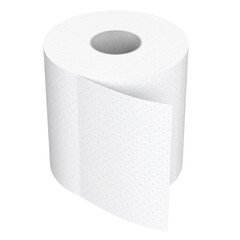 3d rendering illustration of a toilet paper roll