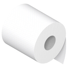 3d rendering illustration of a toilet paper roll