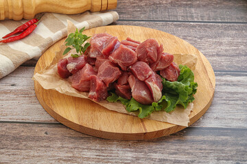 Raw pork cube for roast