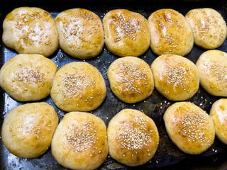 Fresh homemade pastries with sesame
