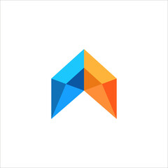 initial letter A overlap color logo design vector sign