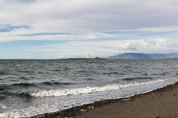the Grotta Lighthouse near seltjarnarnes, reykjavik
