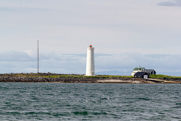 the Grotta Lighthouse near seltjarnarnes, reykjavik