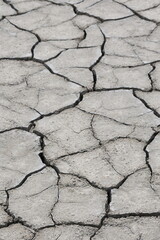 cracked up topsoil in a catastrophic drought in summer