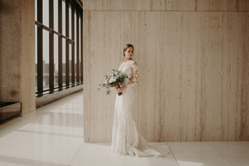A bride getting ready