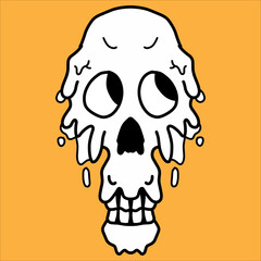 ice skull funny character illustration