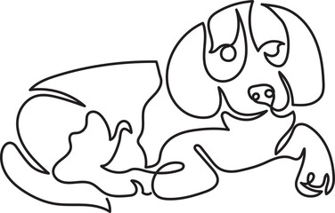 beagle dog breeds pet minimal outline art