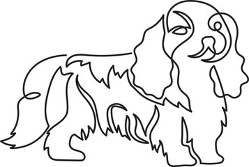 cavalier king charles dog breeds pet minimal outline art