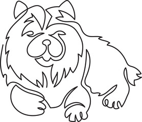 chow chow dog breeds pet minimal outline art