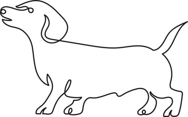 dachshud dog breeds pet minimal outline art