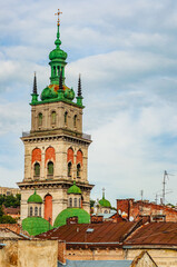 Obraz premium Lviv, Ukraine, 16.09.2022, architecture, old town, city view, monuments of history, churches and cathedrals