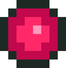 Pixel button icon. Vector illustration