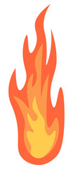 Flame Fire Icon. Colorful png illustration.