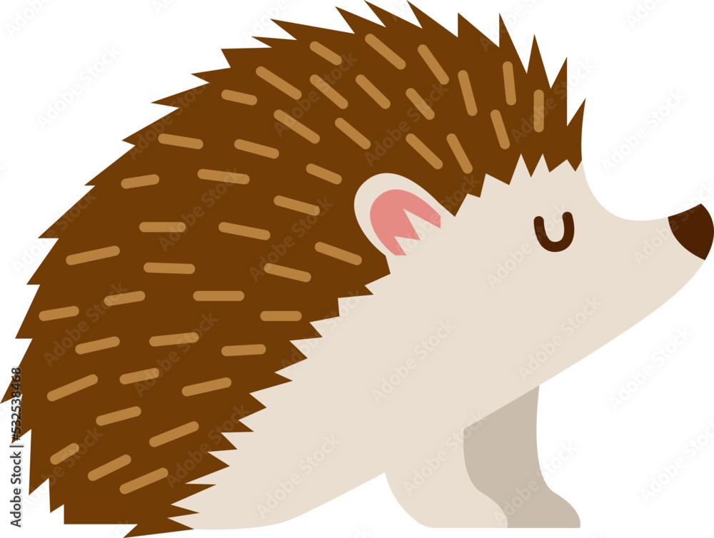 Sticker Hand drawn hedgehog animal. Vector illustration