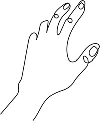don't go hand gesture minimal outline art