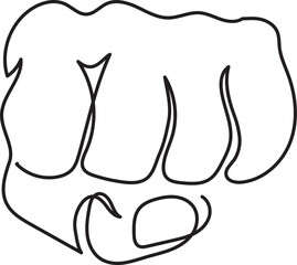 fist hand gesture minimal outline art