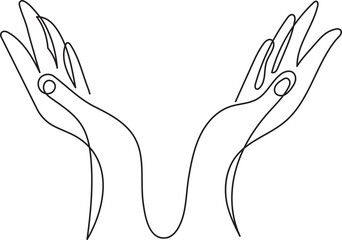 giving hand gesture minimal outline art