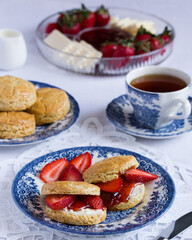 English scones with strawberries