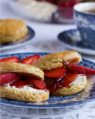 English scones with strawberries