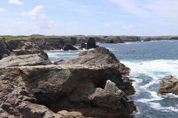 Fototapeta na wymiar rocks and sea in Belle Ile En Mer 