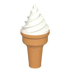 3d rendering illustration of a stylized ice cream cone