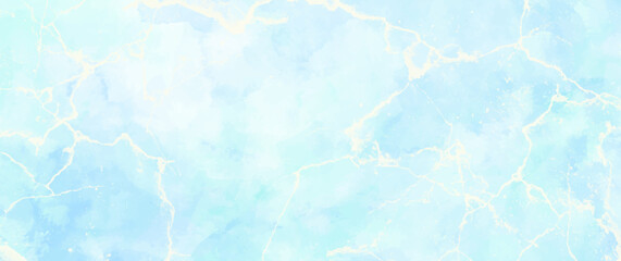 Blue vector watercolor abstract background. Marble. Stone. Hand drawn art vector texture for cover, cards, flyer, poster, wallpaper. Pastel color brush strokes. Empty blank.