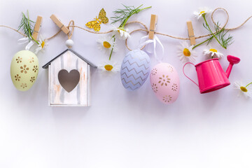 Easter decoration on white background