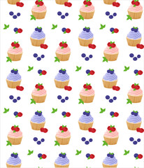 pattern with cupcakes