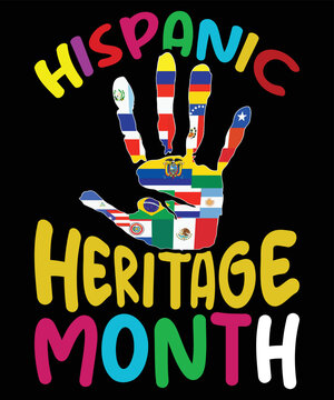 Hispanic Heritage Month Hand Flags T Shirt, Heritage Month Hand Flag Shirt, Hispanic Country's Shirt, Hispanic Heritage Month Shirt Print Template