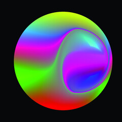 Vector Illustration . Colorful circle .Liquid gradient  Logo . Design element . Abstract Geometric shape .