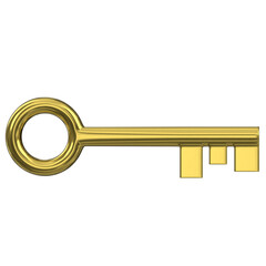 3d rendering illustration of a stylized key