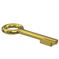 3d rendering illustration of a stylized key