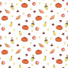 Seamless background with leaves Autumn pattern