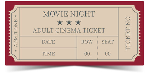 Movie night cinema ticket