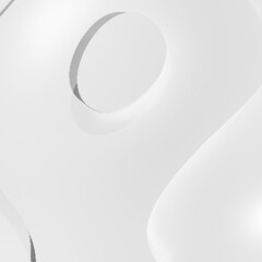 Abstract white luxury geometric shapes background. 3d rendering.