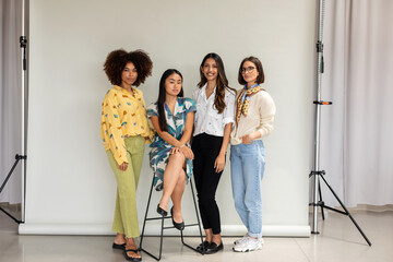 Mixed businesswomen studio shot