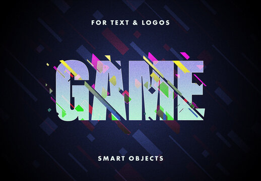 Colorful Digital Glitch Text Effect Mockup