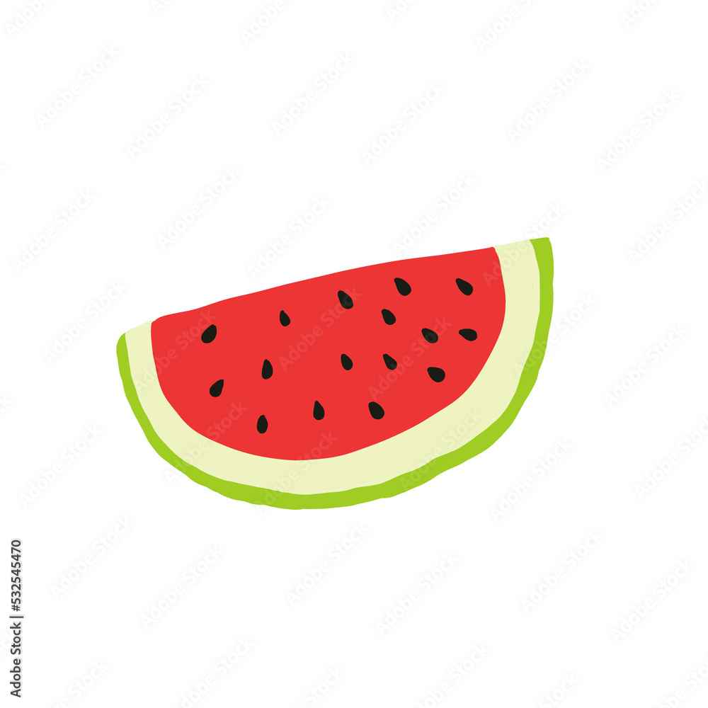 Wall mural watermelon isolated cartoon png transparent