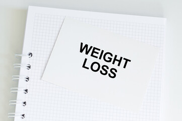 a card with text Weight Loss, medical concept