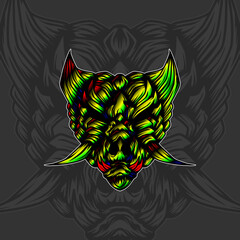 pig head colorfull logo design