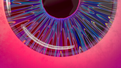 Bright color Iris and eye. Fragment.